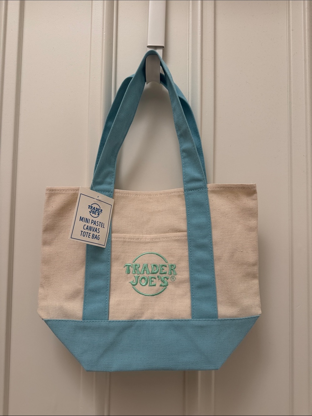 NWT Trader Joe’s Blue Mini Canvas Tote Bag